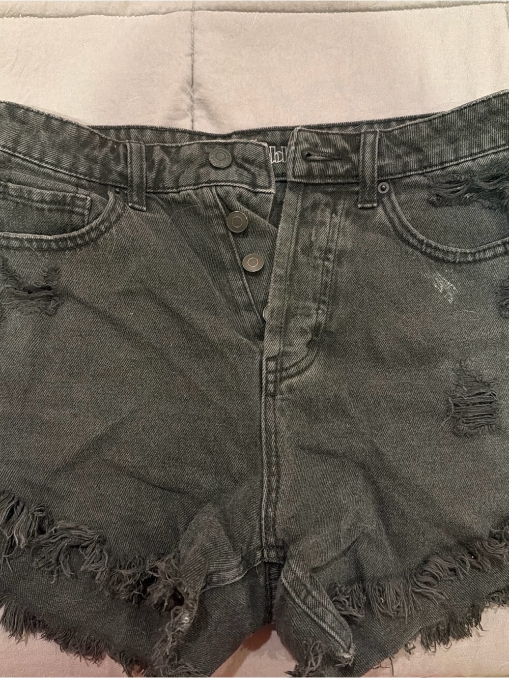 wild fable Black Distressed High-Rise Jean Shorts